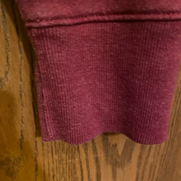 Time and Tru Women's Tunic Crew Neck, French Terry Sweatshirt, Burgundy, XXL - Picture 6 of 8